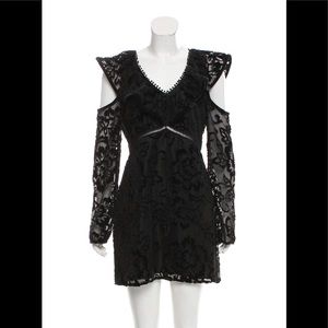 Red Carter velvet-accented mini dress